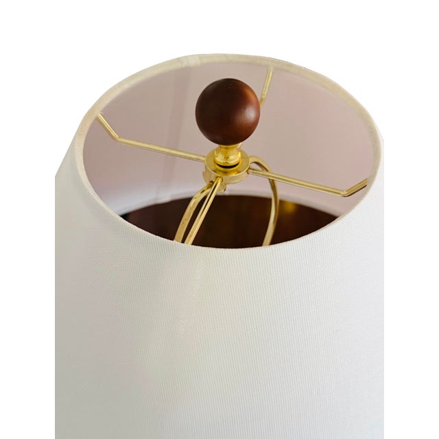 Lauren Ralph Lauren Ivory Crackle-Glaze Double Gourd Ceramic Table Lamp With Wood Base For Sale - Image 6 of 6