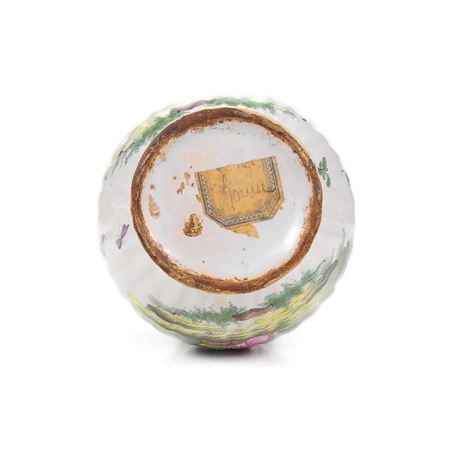 18th Century French Enamel 12" Vases - Pair For Sale - Image 9 of 10