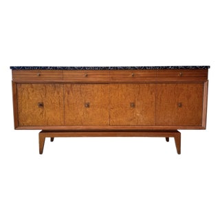 Sideboard with Concertina Doors in Burr Elm, Beech and Teak by Harris Lebus, 1950 For Sale