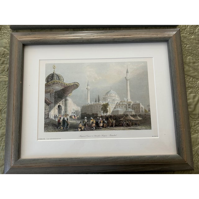 Pair Vintage Prints Istanbul Architecture Framed For Sale In West Palm - Image 6 of 7