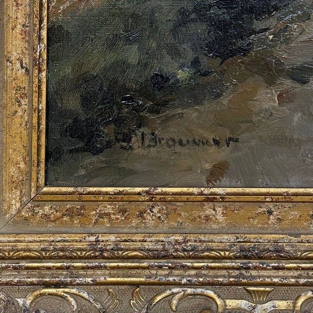 Antique Dutch Coastal Landscape Oil Painting by Jules Brouwers (1869–1955) For Sale - Image 11 of 16