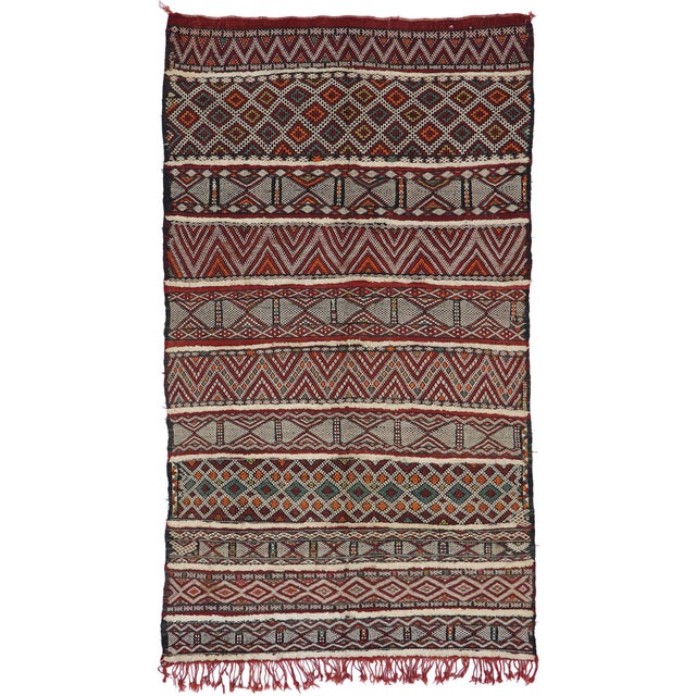 Vintage Zemmour Moroccan Kilim Rug - 04'11 X 08'04 For Sale - Image 9 of 9