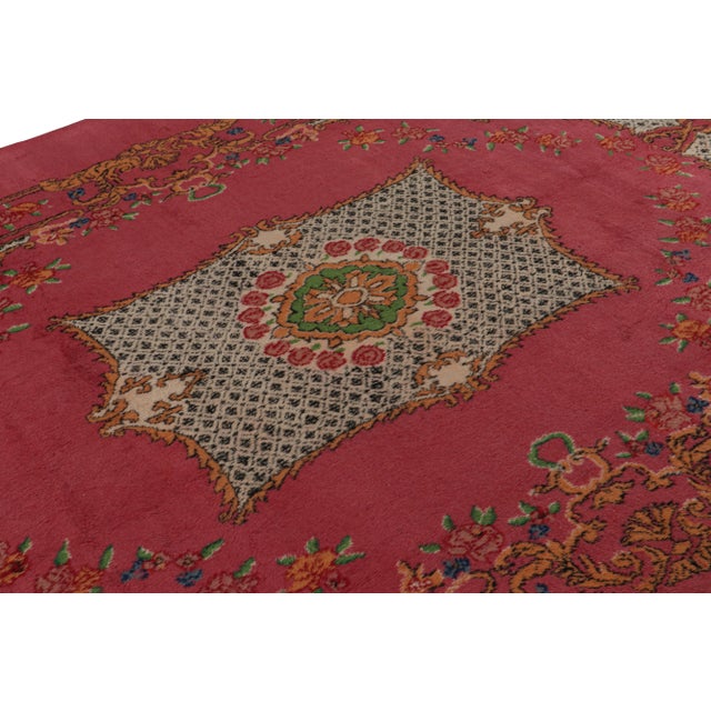 Rug & Kilim Rare Vintage Isparta Rug in Pink With Floral Patterns For Sale - Image 4 of 7