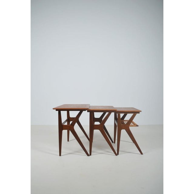 Mid-Century Modern Danish Nesting Tables by Johannes Andersen for Silkeborg, 1960s, Set of 3 For Sale - Image 3 of 12