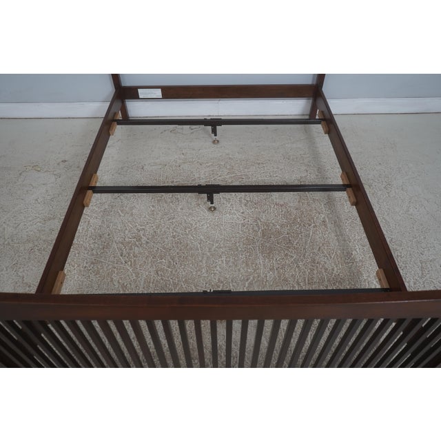 Wood Stickley Mission Cherry Queen Size Spindle Bed For Sale - Image 7 of 16