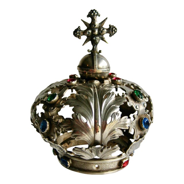 Silver Statue Crown of Jesus Statue 19 Century For Sale