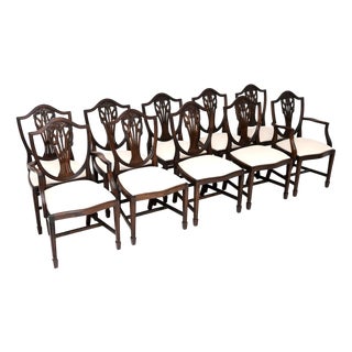 Shield Back Dining Chairs, 1930, Set of 10 For Sale