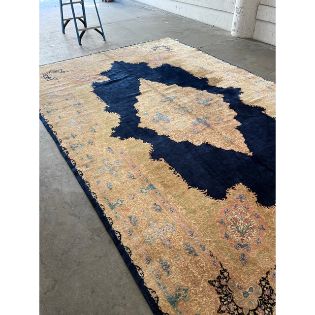 9ft 11in × 15ft 8in Circa 1960's Persian Kerman Area Rug For Sale - Image 10 of 12