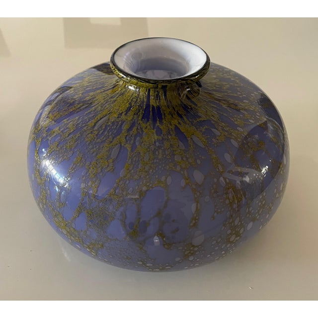 1980s 1980s Lavender Murano Style Art Glass Vase For Sale - Image 5 of 5