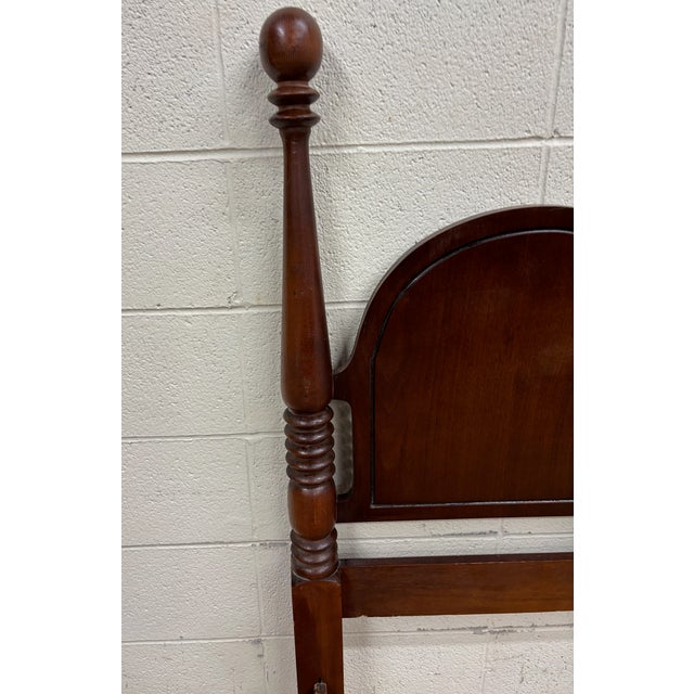 Vintage Full Size Art Deco Art Nouveau Style Walnut Low Poster Cannonball Bed For Sale - Image 14 of 16