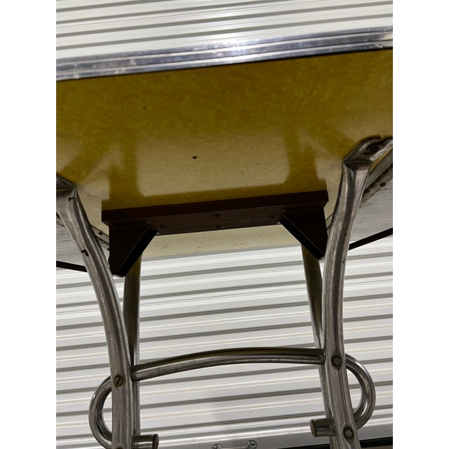 Metal 1950s Gray Formica Drop-Leaf Dining Table - Daystrom Collection, Virtue Bros. For Sale - Image 7 of 9