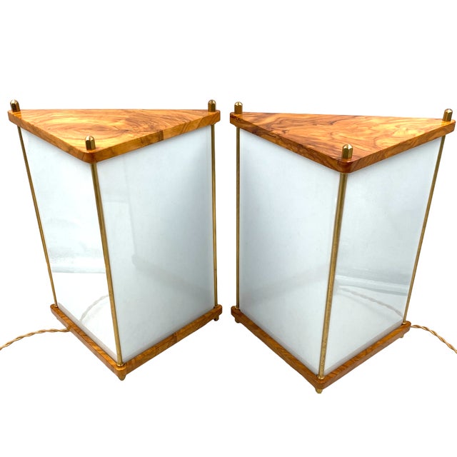 Palisander and Brass Table Lamps by Leonardo Mosso, Italy, 1970s, Set of 2 For Sale - Image 15 of 18