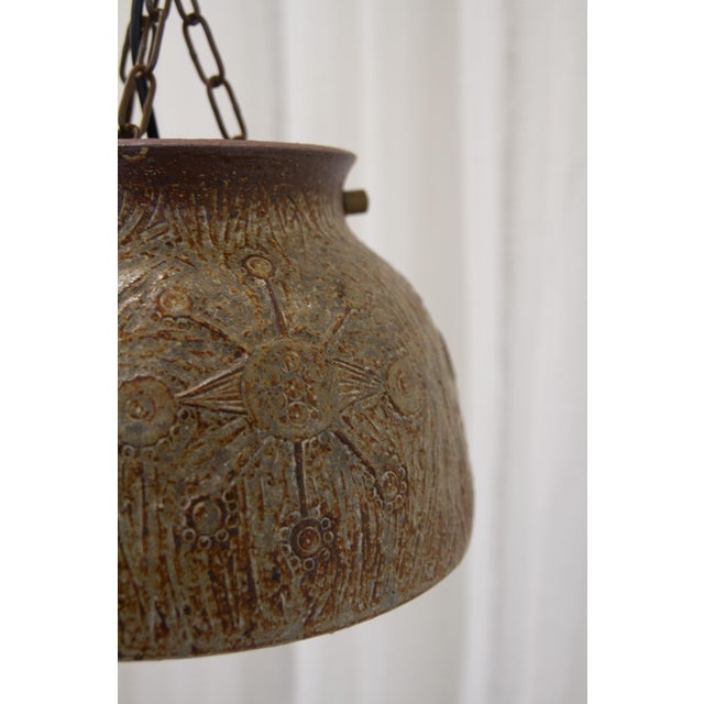 Danish Modern Stoneware and Chain Pendant Light, 1970s For Sale - Image 12 of 18