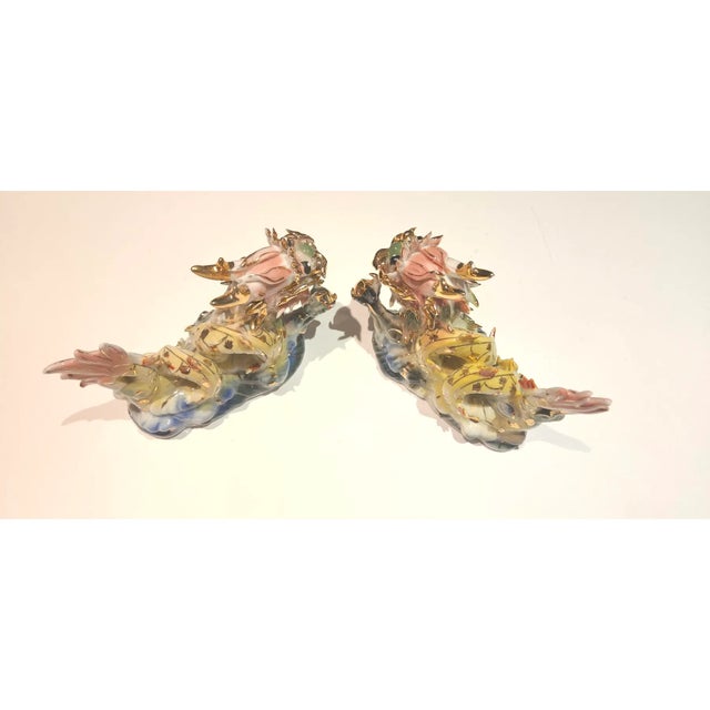 Vintage Porcelain Dragon 24k Gold For Sale - Image 4 of 11