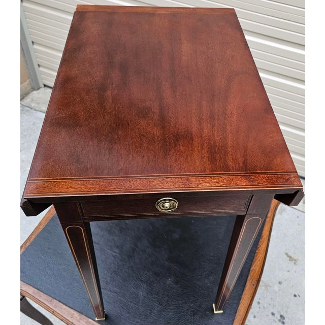 Brown Baker Furniture Banded Mahogany Pembroke Table For Sale - Image 8 of 12