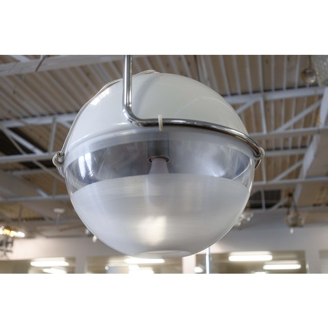 Mid-Century Modern Vintage 1970s Fabio Lenci for Guzzini Italian Arc Floor Lamp Mid Century Modern For Sale - Image 3 of 10