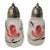 Boho Chic Hazel Atlas Satin Glass With Painted Floral Design Salt & Pepper Shakers For Sale