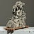 Rare Antique Japanese Suiseki Rock Sculpture with Miniature Houses Size (with stand): 11.75”H x 12.18”W x 5”D Natural grey...