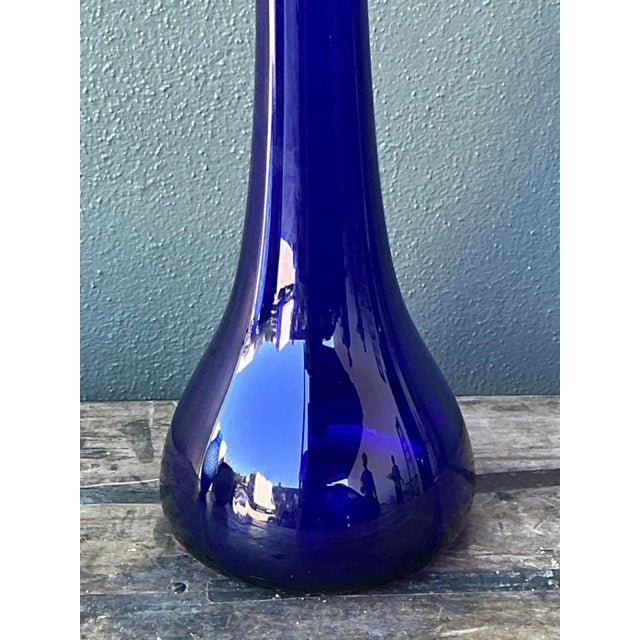 Glass Vintage Tall Glass Ruffle Vase For Sale - Image 7 of 12