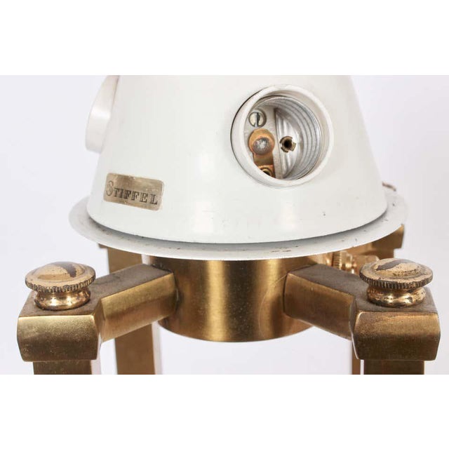 Tall Tommi Parzinger Style Stiffel "Columns" Brass Table Lamp For Sale - Image 9 of 13