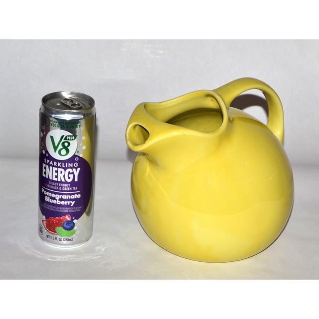 1940 Art Deco Hall California Yellow Art Deco Ball Glazed Pottery Stoneware Pitcher For Sale - Image 14 of 15