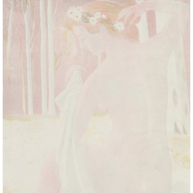 Maurice Denis, Nude, Nymph Crowned with Daisys, 1899, Color Lithograph, Framed For Sale - Image 6 of 9
