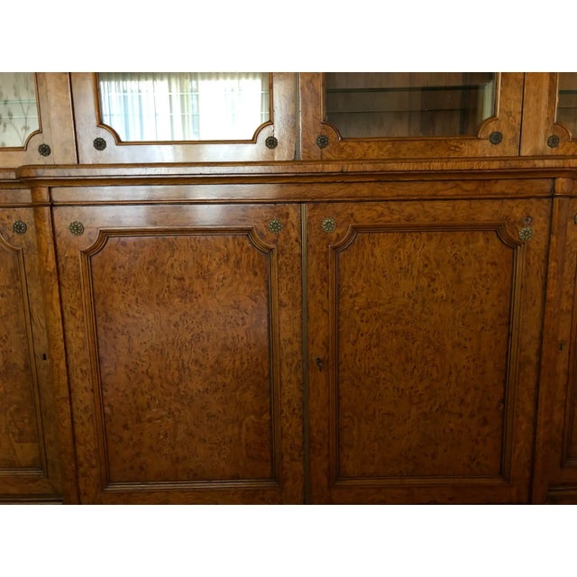 19th Century English Traditional Burlwood Bookcase/Breakfront For Sale - Image 10 of 14