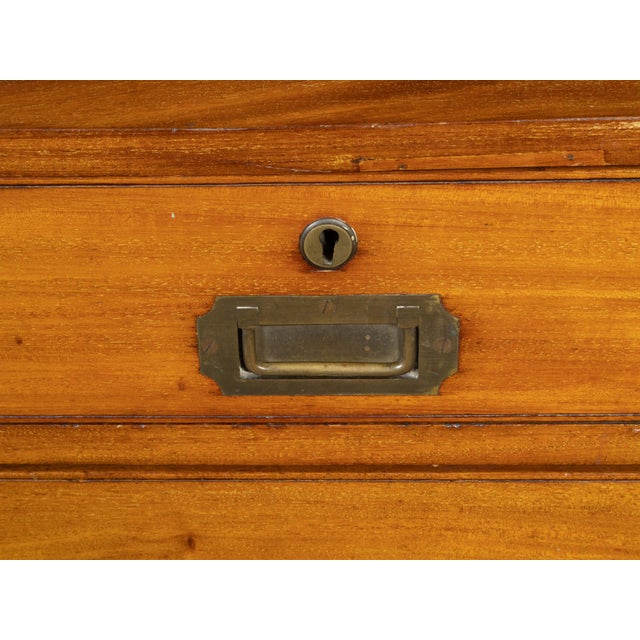 English English 19th Century Teak Campaign Chest with Five Drawers and Brass Hardware For Sale - Image 3 of 12