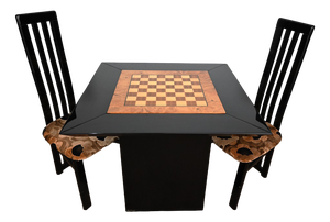 Game Table, Chessboard and Chairs by Paul Michel, 1970s, Set of 3