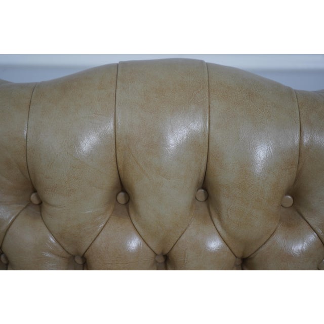 1980s Classic Leather Tufted Rolling Desk Chair For Sale - Image 5 of 18