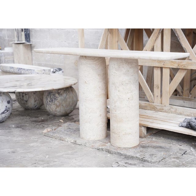 Not Yet Made - Made To Order Travertine Console Table by My Habitat Design For Sale - Image 5 of 8