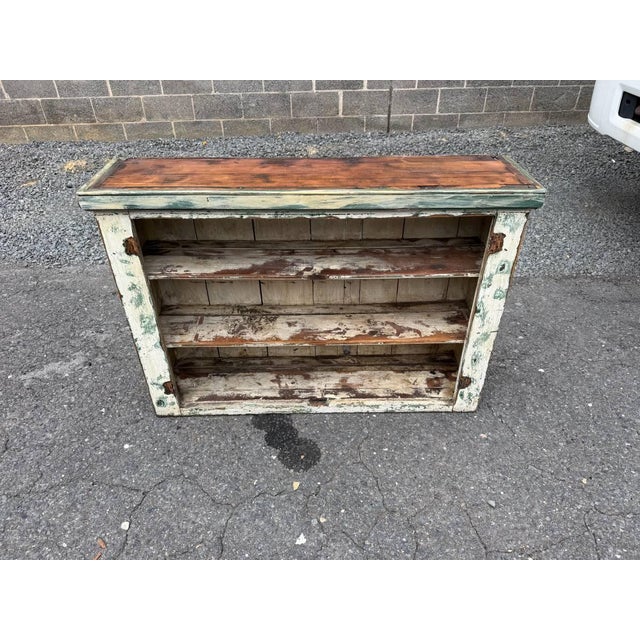 Antique Victorian Style Painted Open Shelving Unit Bookcase For Sale - Image 4 of 14