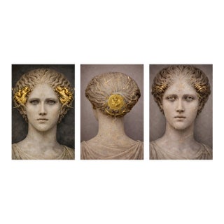 Atelier Aria Lumae the Athena Triptych Faces of Returning Light Fine Art Gallery Board Three Piece Set For Sale