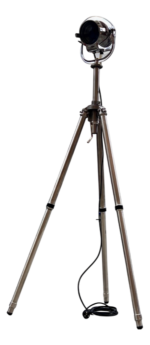 Vintage English Aluminum Tripod Theater Spotlight from Gitzo, France, 1950s