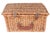 Wood Vintage Wicker Hinged Picnic Basket For Sale - Image 7 of 8