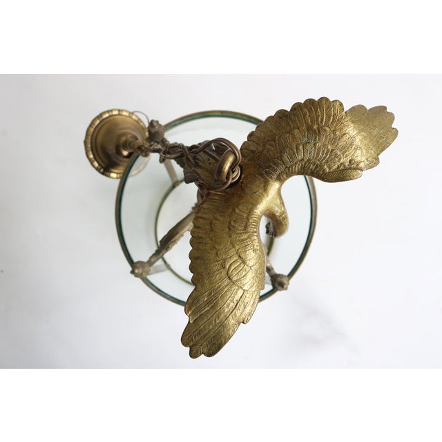 Mid-Century Modern Eagle Lantern Pendant in Brass and Glass, 1960s For Sale - Image 4 of 12