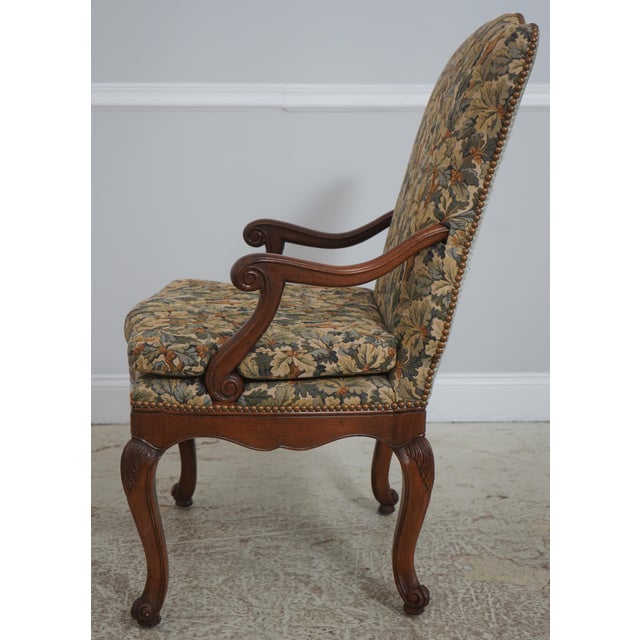 French Set of 6 French Louis XV Style Tapestry Dining Room Chairs For Sale - Image 3 of 18