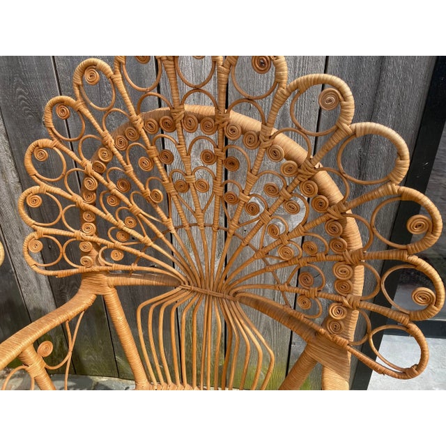 Set of Rattan Peacock Armchairs For Sale - Image 4 of 12