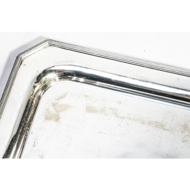 Lovely Art Deco Style Vintage Silverplate Decorative Tray Home Decor Accent For Sale - Image 4 of 10