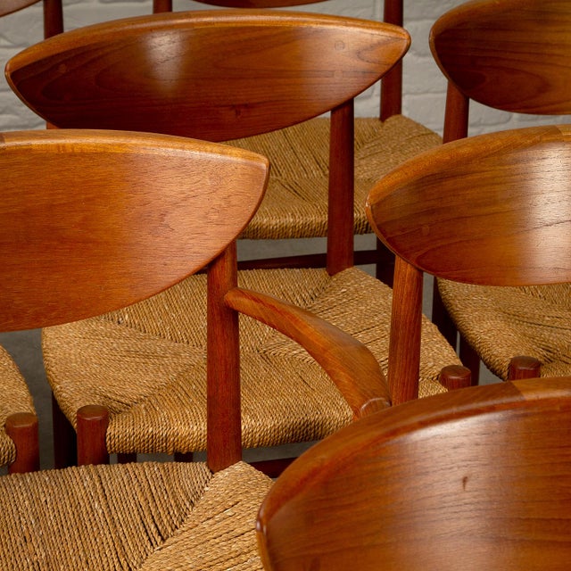 Model 317 and 316 Dining Chairs and Stools by Hvidt and Mølgaard-Nielsen for Søborg Møbelfabrik, 1950s, Set of 10 For Sale - Image 15 of 18