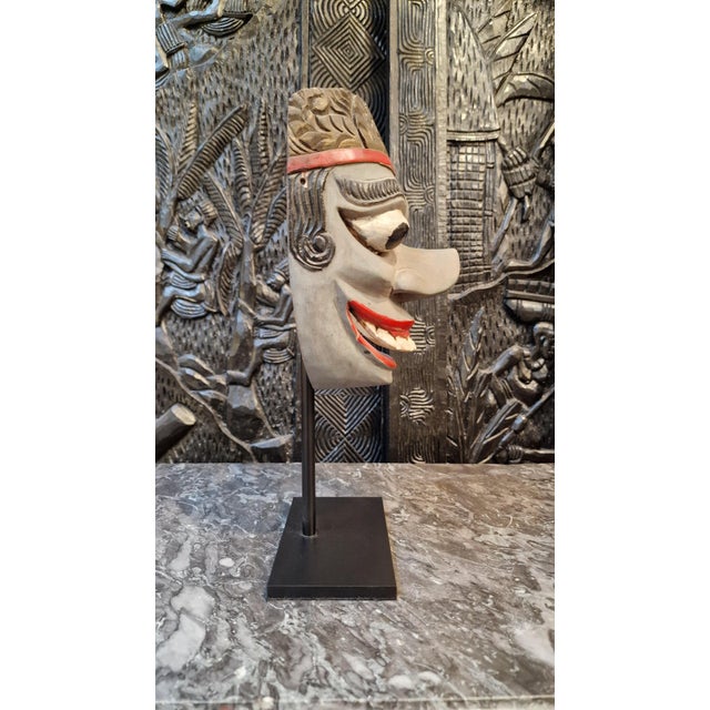 1950s Balinese Mask on a Stand, 1950s For Sale - Image 5 of 7