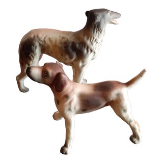 1950s Made in Japan Bisque Pair of Terrier Figurines For Sale