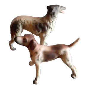 1950s Made in Japan Bisque Pair of Terrier Figurines