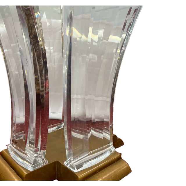 Jeffrey Bigelow Brass and Lucite Dining Table Base For Sale In West Palm - Image 6 of 8