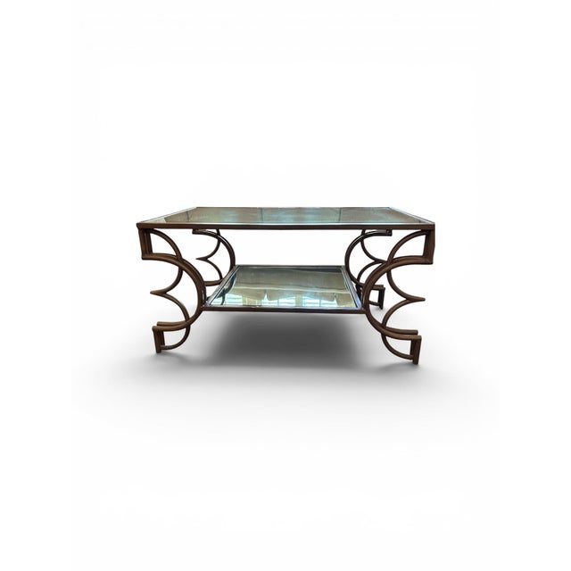 Arteriors Home Double Tiered Iron and Mirrored Cocktail Table For Sale In Dallas - Image 6 of 10