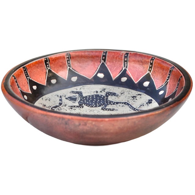 Vintage Handmade West-African Lizard-Patterned Soapstone Accent Bowl For Sale - Image 4 of 6