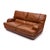 Italian Modernist Cognac Large Two Seat Leather Sofa For Sale - Image 4 of 9
