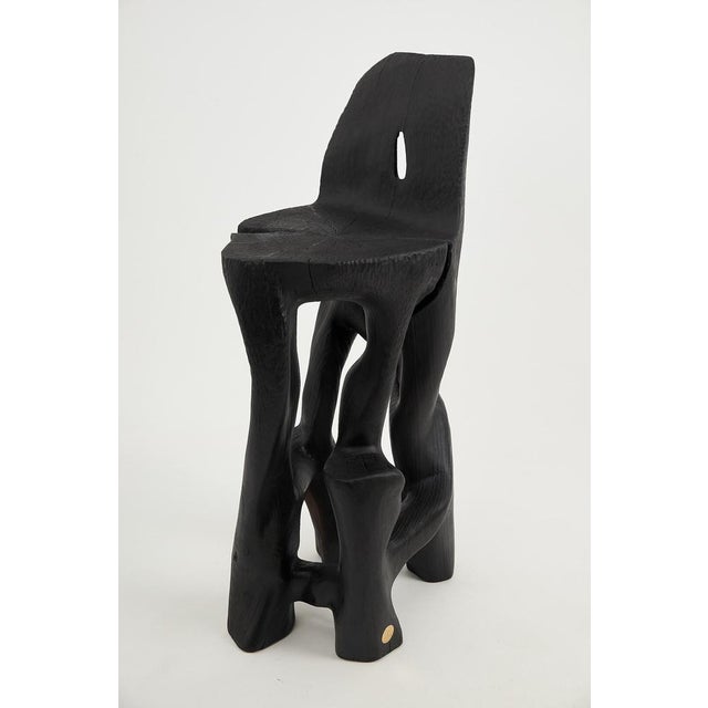 Makha Wood Sculptural Bar Chair by Logniture For Sale - Image 4 of 13