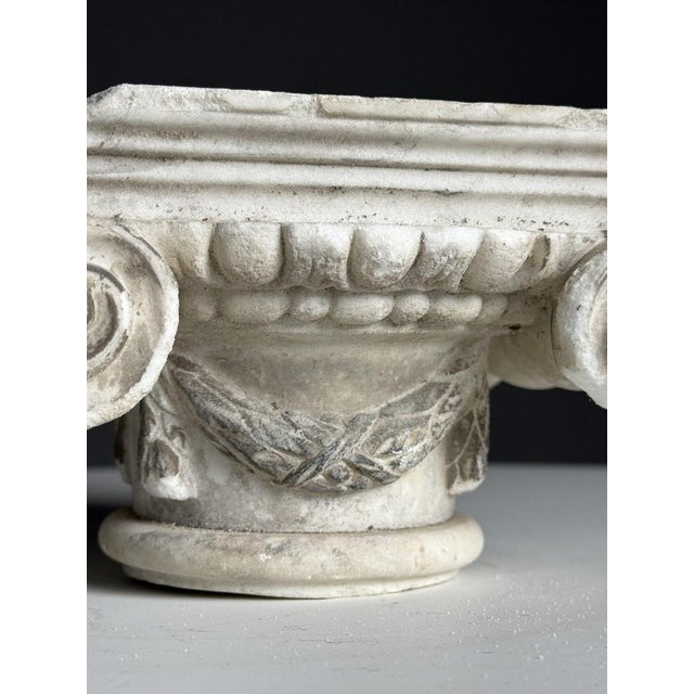 Ionic Hand Carved Marble Capital For Sale - Image 6 of 12