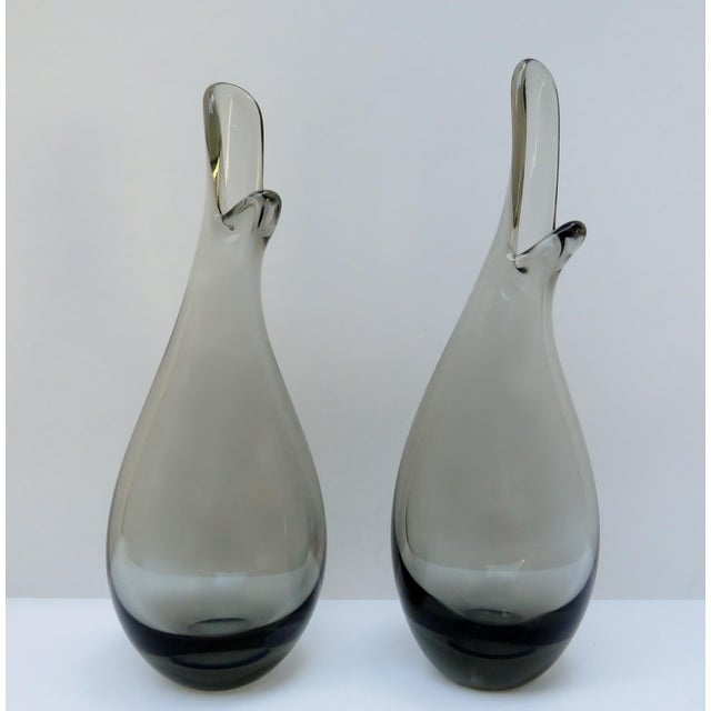 1960s Holmegaard Smoke Glass Vases, a Pair For Sale In Los Angeles - Image 6 of 7